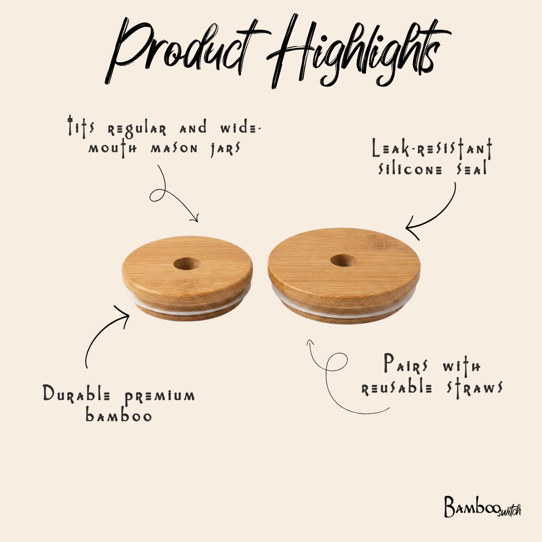 Bamboo Mason Jar Lids | Wide & Standard