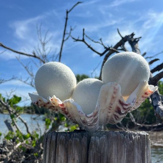 New Zealand Wool Dryer Balls | White